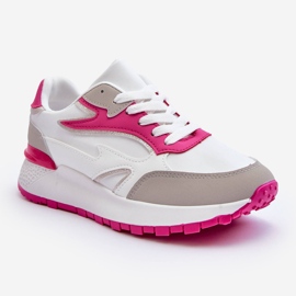 PG1 Női Platform sportcipők, fehér és rózsaszín Henley 1