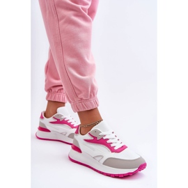 PG1 Női Platform sportcipők, fehér és rózsaszín Henley 4
