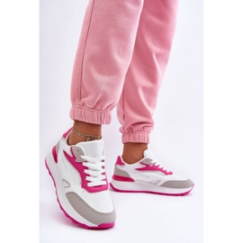 PG1 Női Platform sportcipők, fehér és rózsaszín Henley 3
