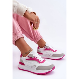 PG1 Női Platform sportcipők, fehér és rózsaszín Henley 6