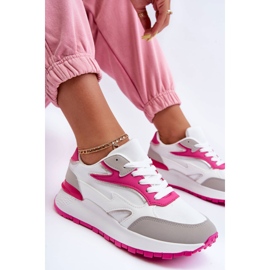 PG1 Női Platform sportcipők, fehér és rózsaszín Henley 7