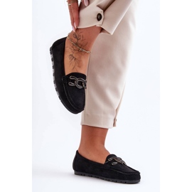 PG1 Női velúr lapos naplopók, fekete Appia 1