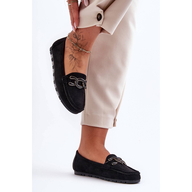 PG1 Női velúr lapos naplopók, fekete Appia 1