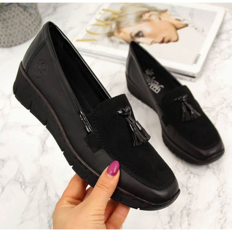 Rieker W RKR395 fekete ék alakú cipő 1