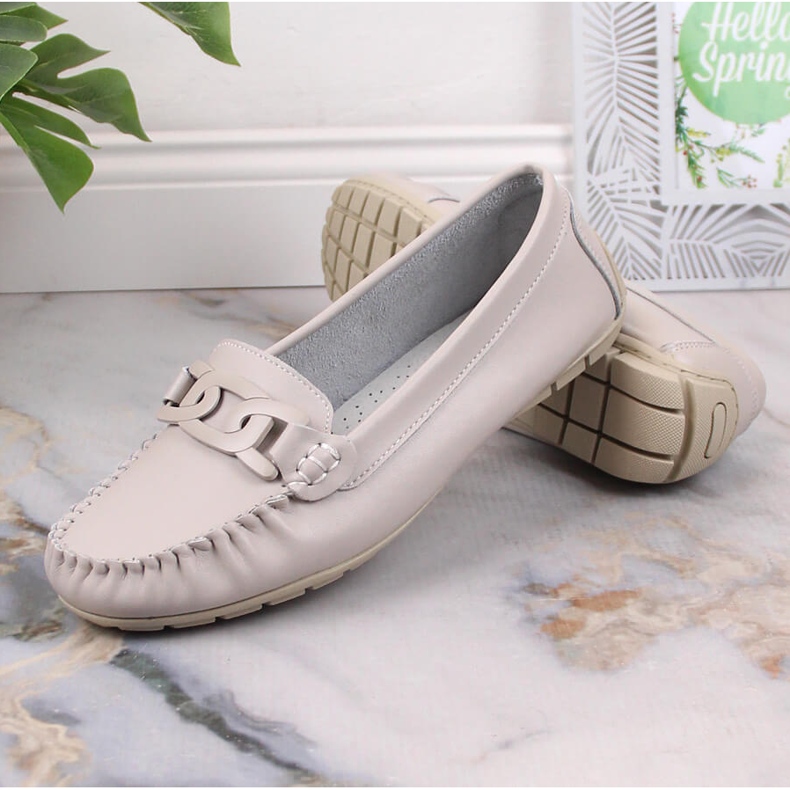 Női bőrcipők Filippo DP4547 Bézs 4