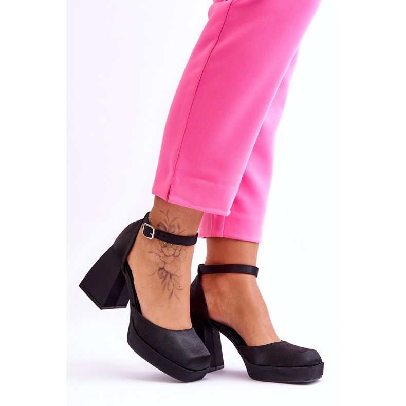 PA1 Divatos pumpák masszív sarkú fekete Sandia 3