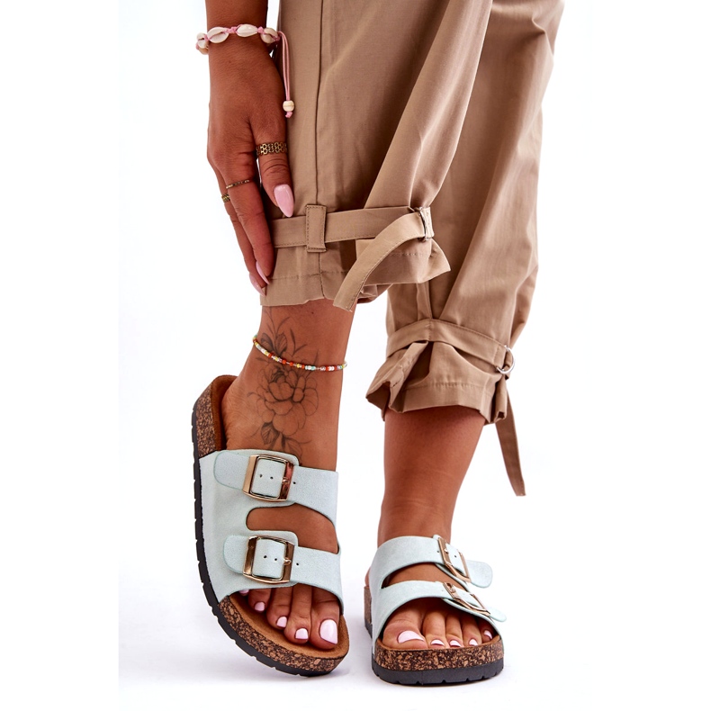 MSMG Női bebújós szandál Cortina Mint zöld 4