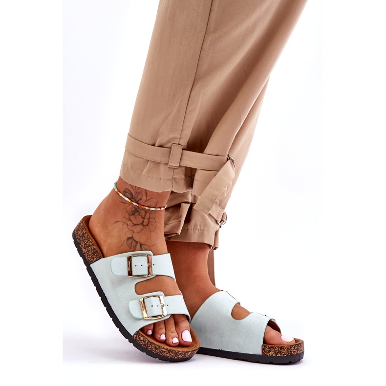 MSMG Női bebújós szandál Cortina Mint zöld 3