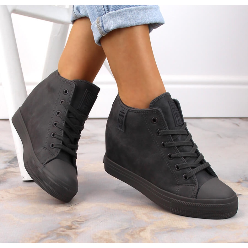 Női ék alakú tornacipő szigetelt szürke Big Star MM274005 1