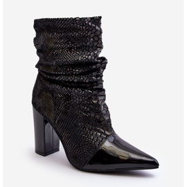 Crinkled Snake magassarkú csizma Black Casima fekete 1