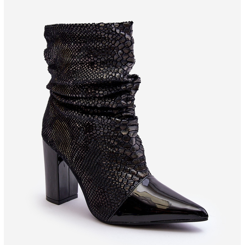 Crinkled Snake magassarkú csizma Black Casima fekete 1