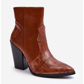 Női bőr Cowboy csizma Barna Fiorene 1