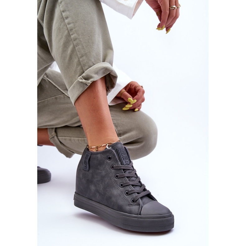 Női bőr cipők Big Star MM274005 szürke 2