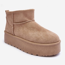 FD1 Velúr hócsizma Corcoran beige platformon bézs 2
