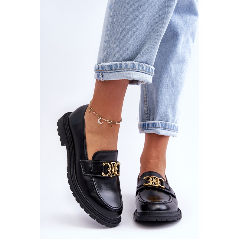 PS1 Női lapos sarkú naplopók, fekete Sincias 2