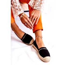 S.Barski Klasszikus női fekete Slip-On Espadrilles Cersei 2