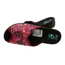 Női velúr papucs Adanex 28344 barna színű virágokkal fekete 5