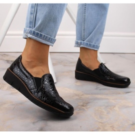 Kényelmes Rieker cipő W RKR166C krokodil fekete 2