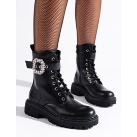 Shelovet női munkások kristálycsattal fekete 1