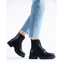 Női Shelovet fűzős munkások fekete 2