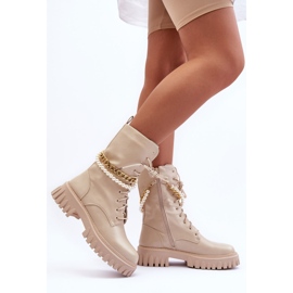 Bőr Magas Dolgozók Bézs Nameer lánccal 2 Bőr Magas Dolgozók Bézs Nameer lánccal 2