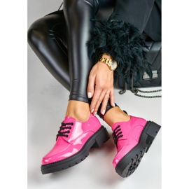La.Fi Rózsaszín lakkozott fűzős cipő 8