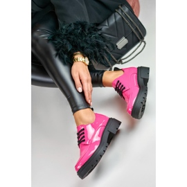 La.Fi Rózsaszín lakkozott fűzős cipő 7