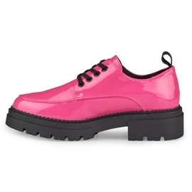 La.Fi Rózsaszín lakkozott fűzős cipő 9