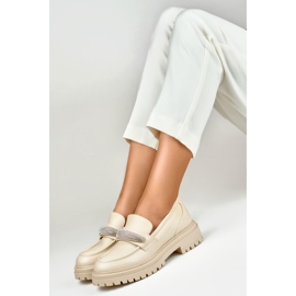 Bézs brogues cirkóniákkal 2