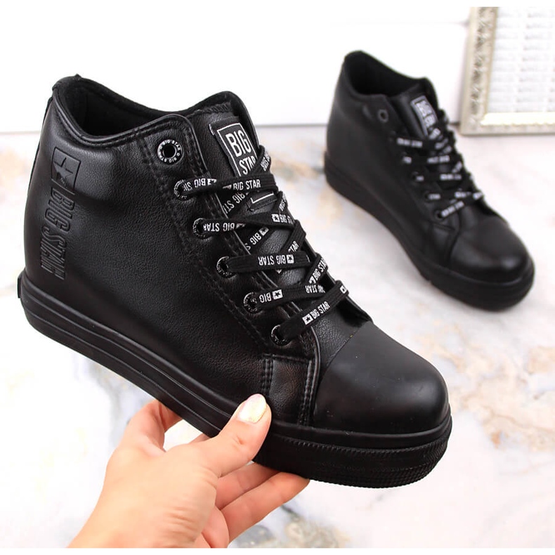 Női fekete Wedge tornacipő Big Star EE274127 2