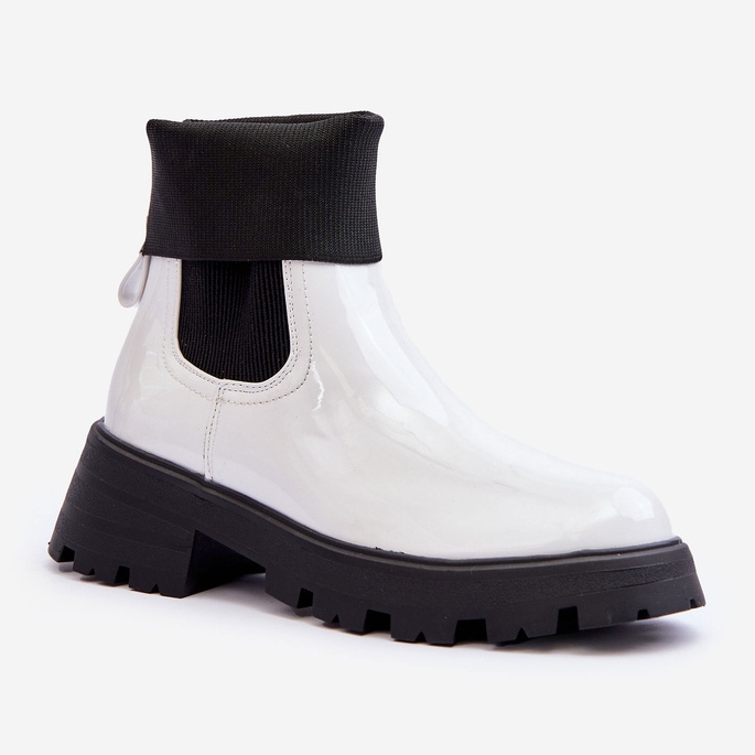 Női lakkozott jodhpur csizma fehér Pavo 1