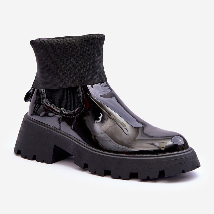 Női lakkozott jodhpur csizma fekete Pavo 1