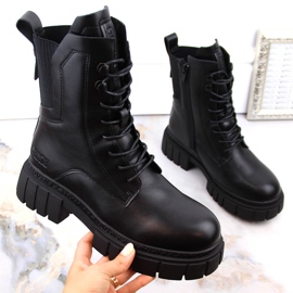 Big Star MM274581 szigetelt fekete női trapper csizma 1