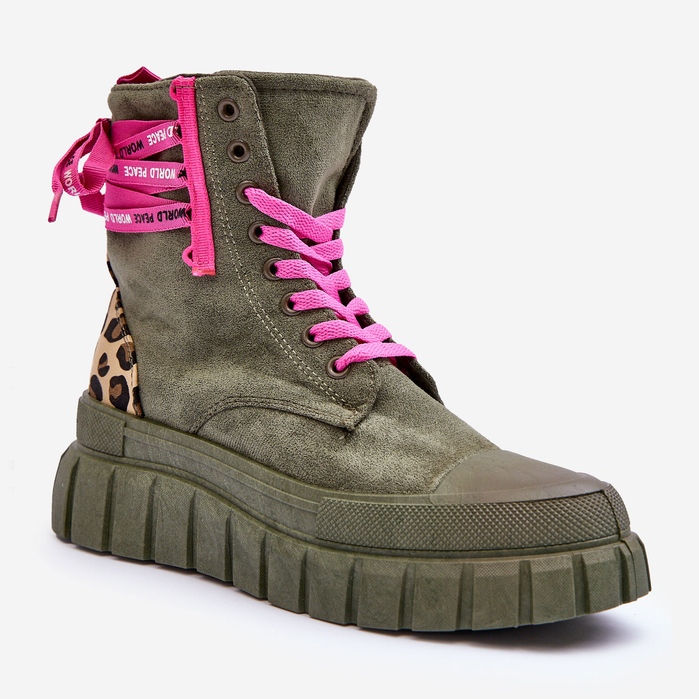 Női velúr platform bokacsizma zöld szarufa 1