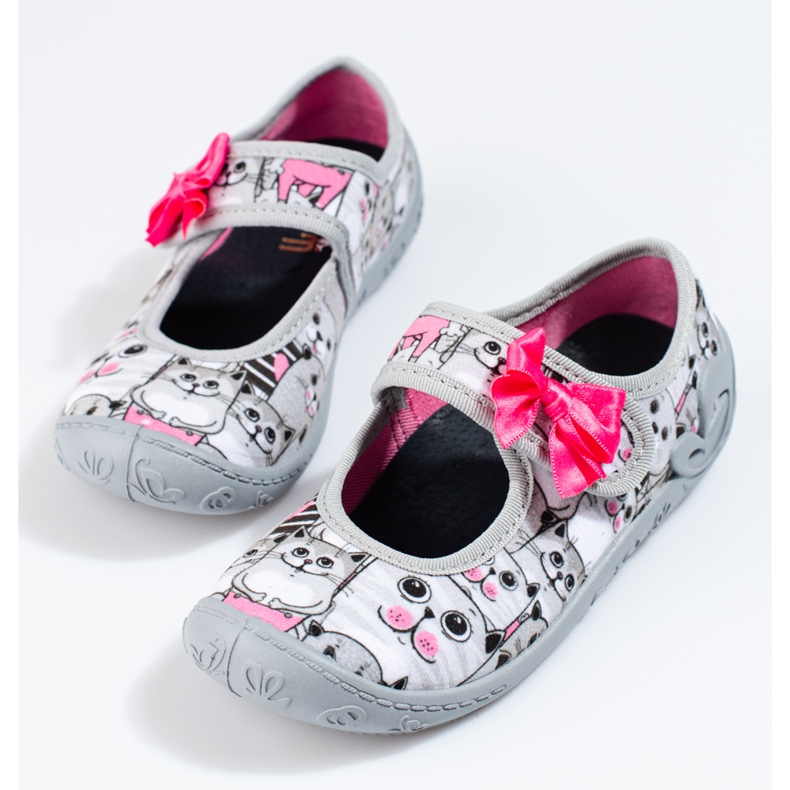Szürke papucs lányoknak Shelovet masnival 1