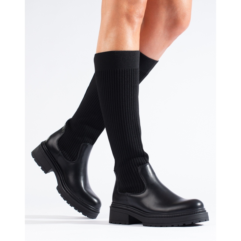 Fekete cipzáras csizma a Shelovet márkától 1