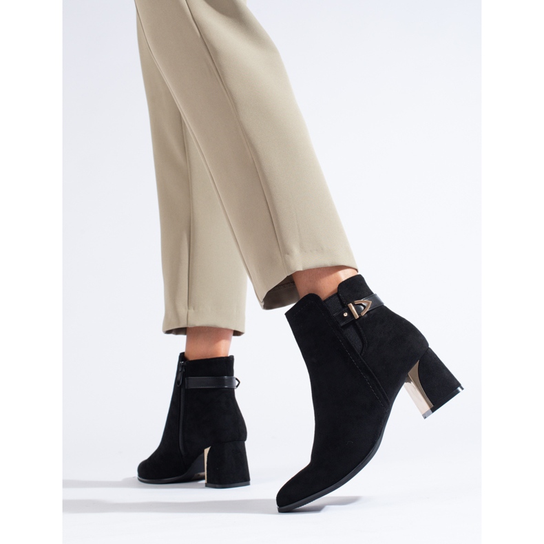 Fekete velúr klasszikus csizma a Shelovet márkától 2