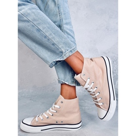 Vászon tornacipő bokához Jude Khaki bézs 1