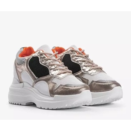 Fehér és arany ék cipők Alexandra aranysárga 2 Fehér és arany ék cipők Alexandra aranysárga 2