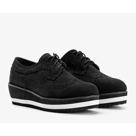 Fekete velúr cipő magas Camryn talpon 2