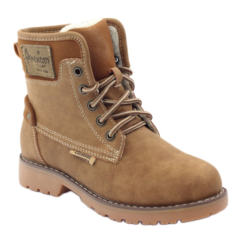 American Club Téli csizma, csizma, papucs, amerikai 1904 -es teve barna sokszínű 1