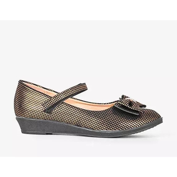 Gyermek arany balerinák Tienne masnival fekete 1