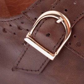 Marco Shoes Valódi bőr szerzetesek barna 2