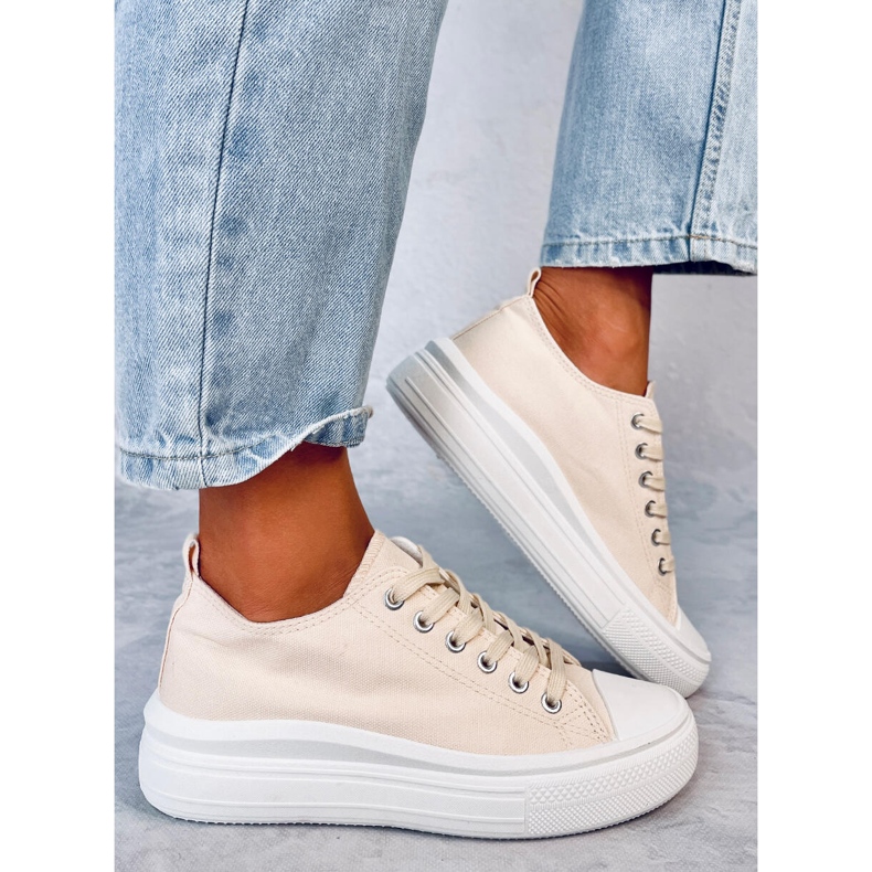 Női Ebbe Beige tornacipő bézs 2