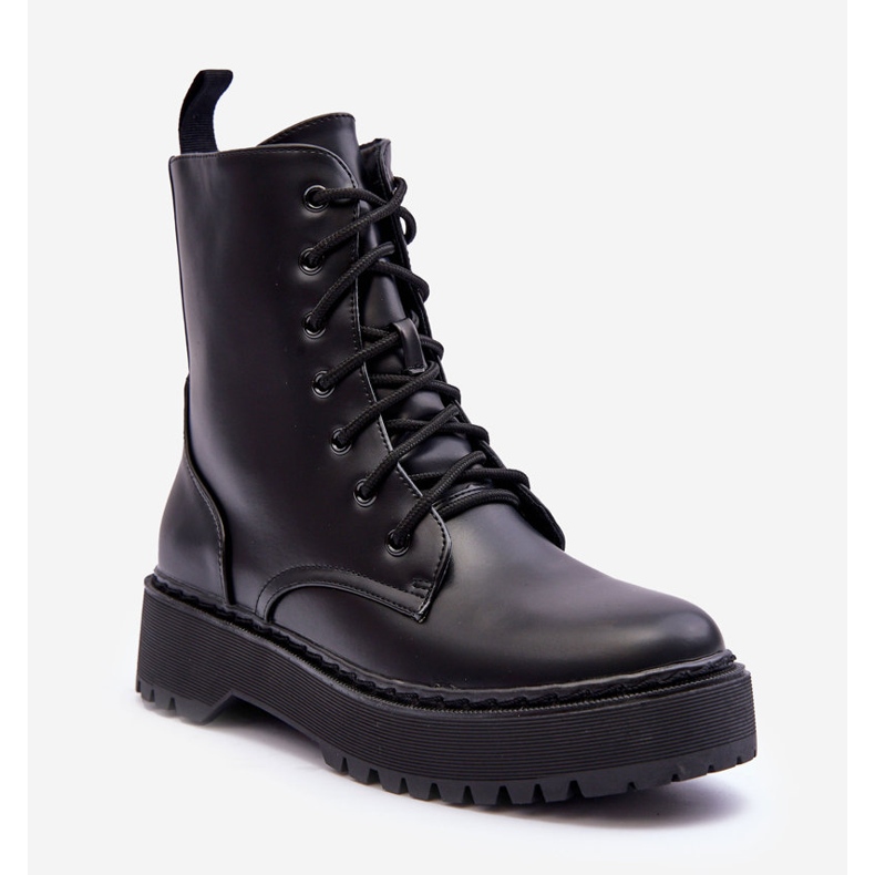 FB2 Bőr munkáscsizma Fekete Teflorna 1