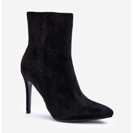 FB2 Fekete velúr magassarkú csizma Eberpia 1