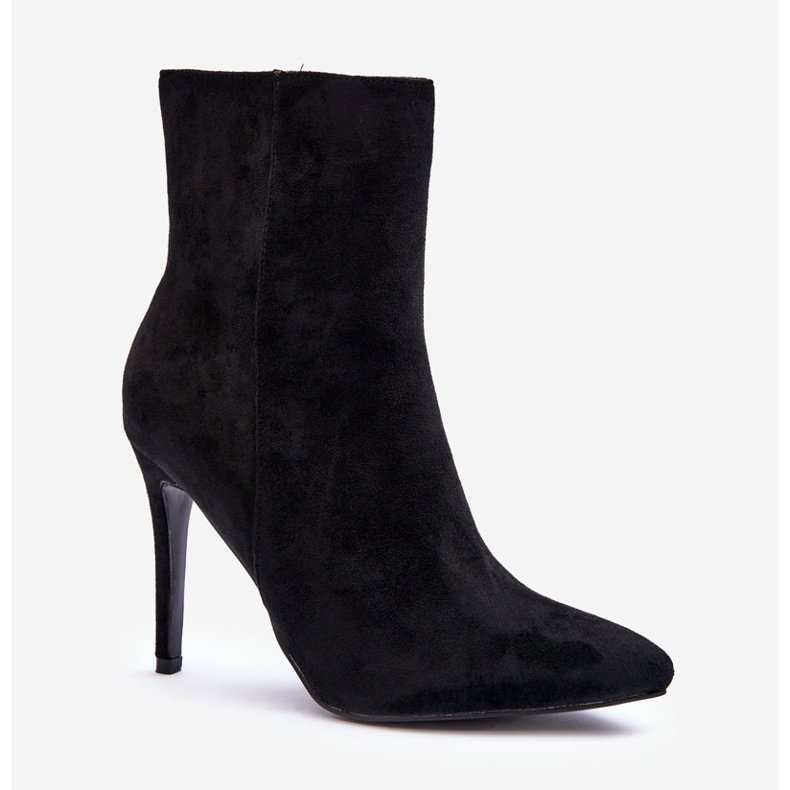 FB2 Fekete velúr magassarkú csizma Eberpia 1