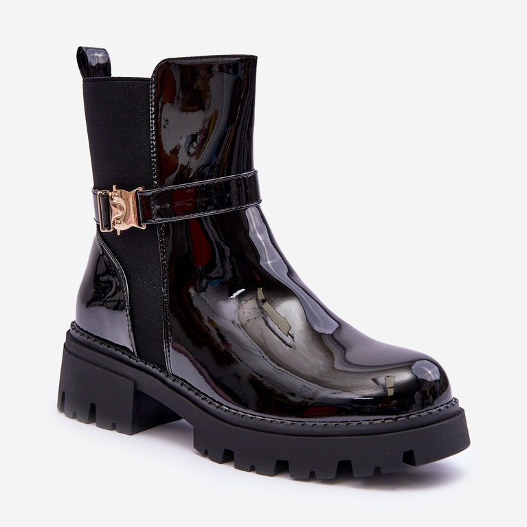 FB2 Lakkozott női jodhpur csizma fekete Elspetia 1