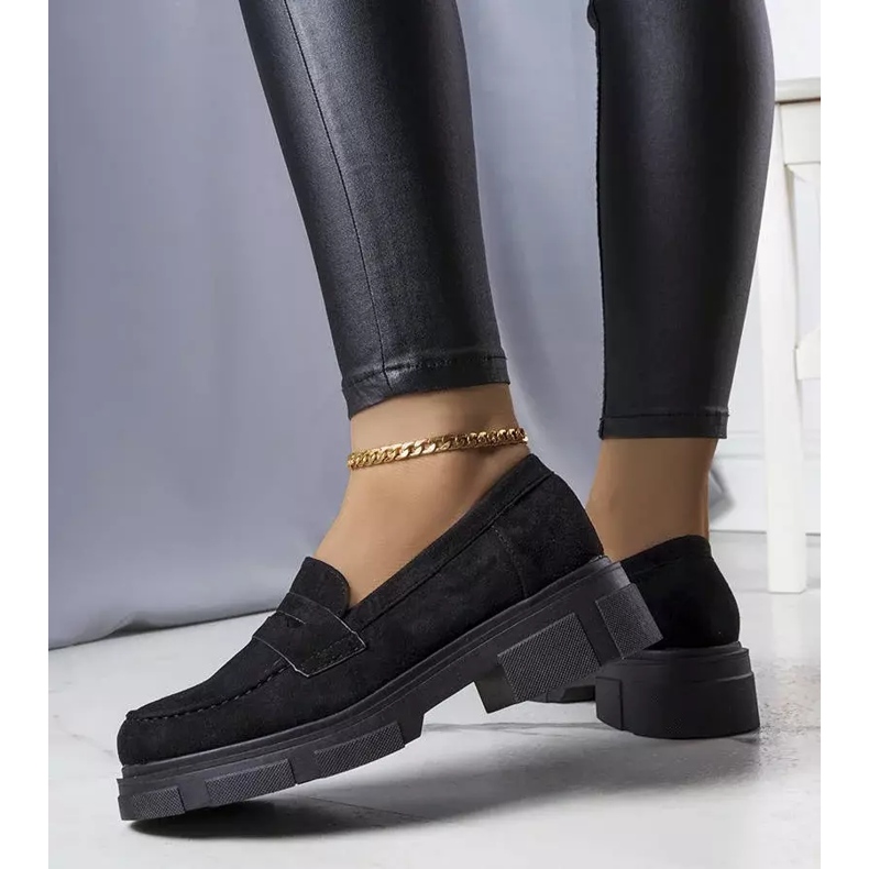 PA1 Alacoque fekete eko-velúr cipő 2