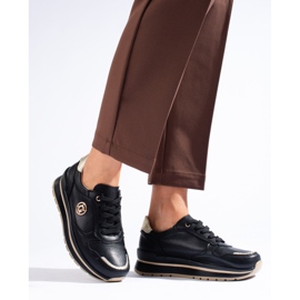 Fekete bőr tornacipő a Shelovet márkától 2